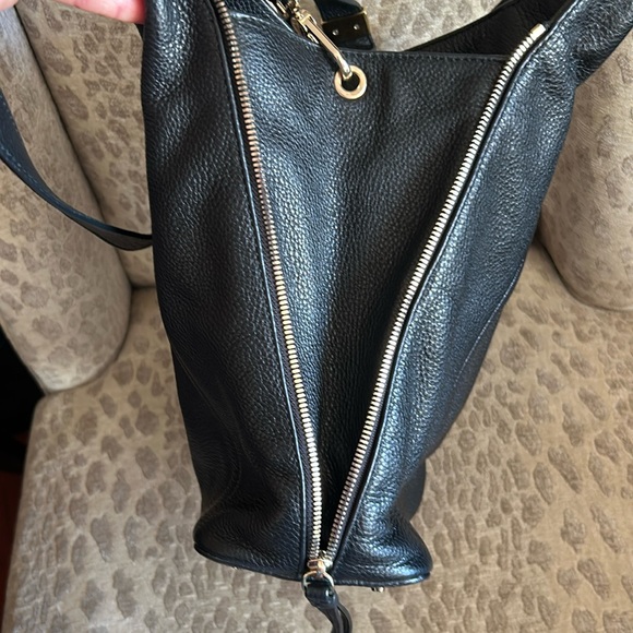 Furla Black pebbled leather two way handbag shoulder bag - Picture 15 of 16